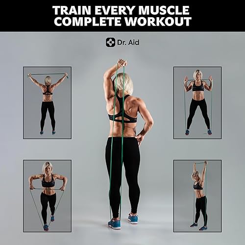 Miniatura 6 de Dr. Aid Juego de bandas de resistencia para dominadas, elásticas, sin olor, bandas de ejercicio de látex de alta calidad para hombres y mujeres,