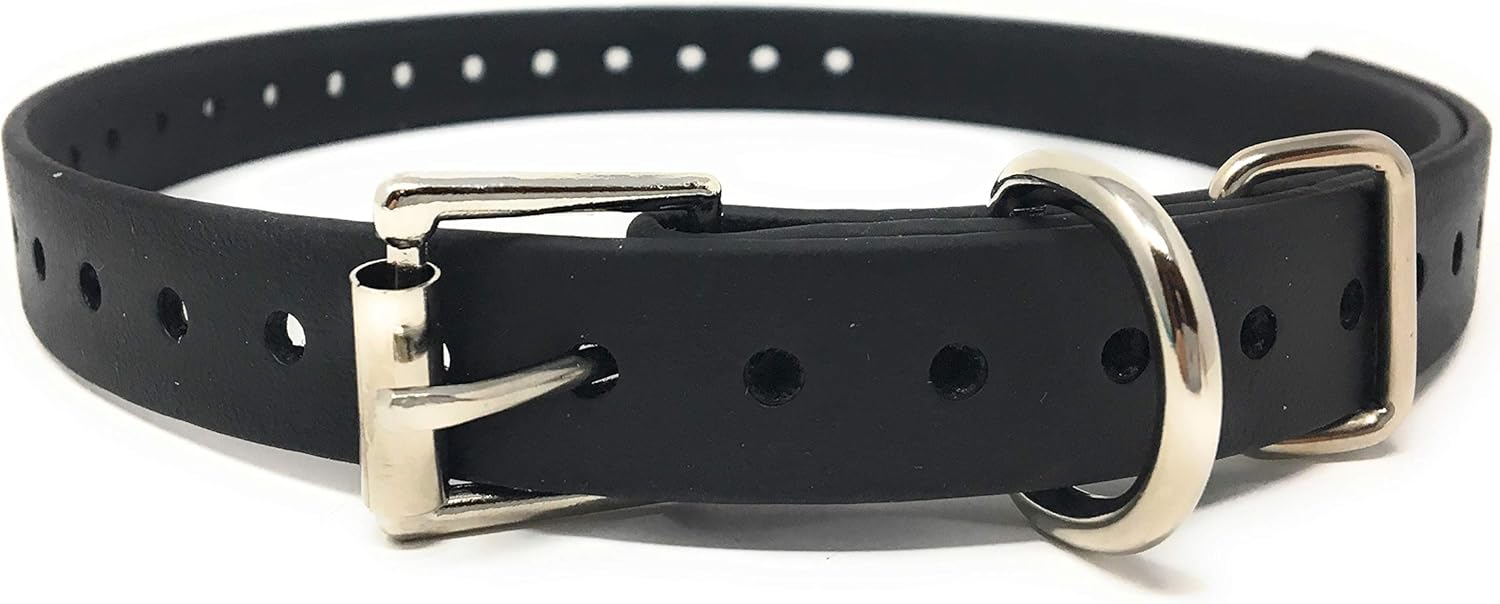 Sparky Pet Co 3/4" Biothane Replacement Roller Buckle Dog Collar E Collar Sport Dogs (Black)