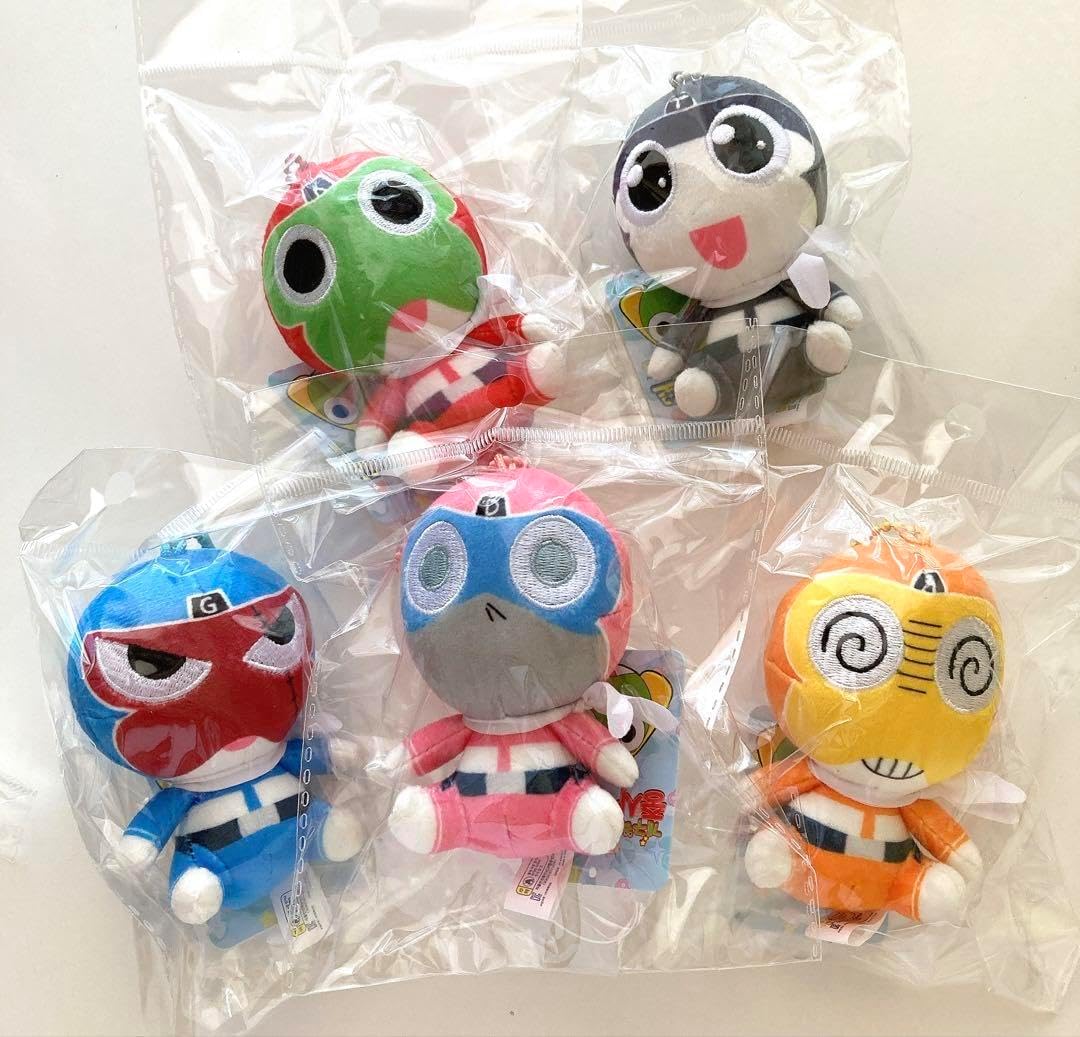 ケロロ軍曹 レンジャー ぬいぐるみ キーホルダー　キーリング 5点セット韓国限定 ケロロ軍曹 レンジャー ぬいぐるみ キーホルダー キーリング 5点セット