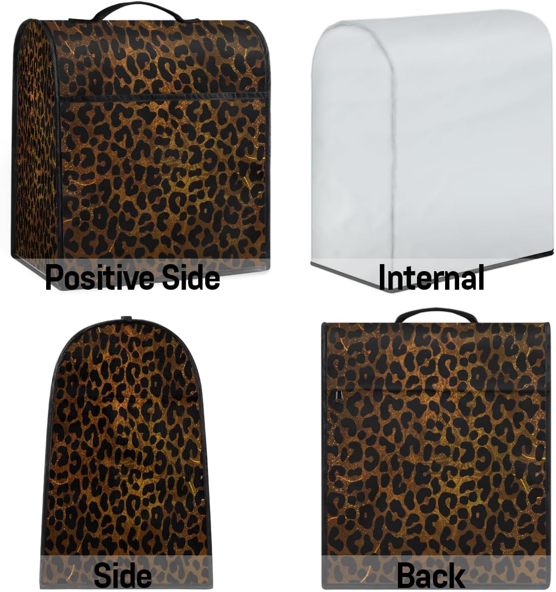 Kitchen Aid Mixer Cover Compatible with 6-8 Quarts Brown Cheetah Leopard Print Stand Mixer Cover Red Flower Dust Cover with Zipper Pocket Kitchen Aid Mixer Accessories Kitchen Appliance Organizer Bag