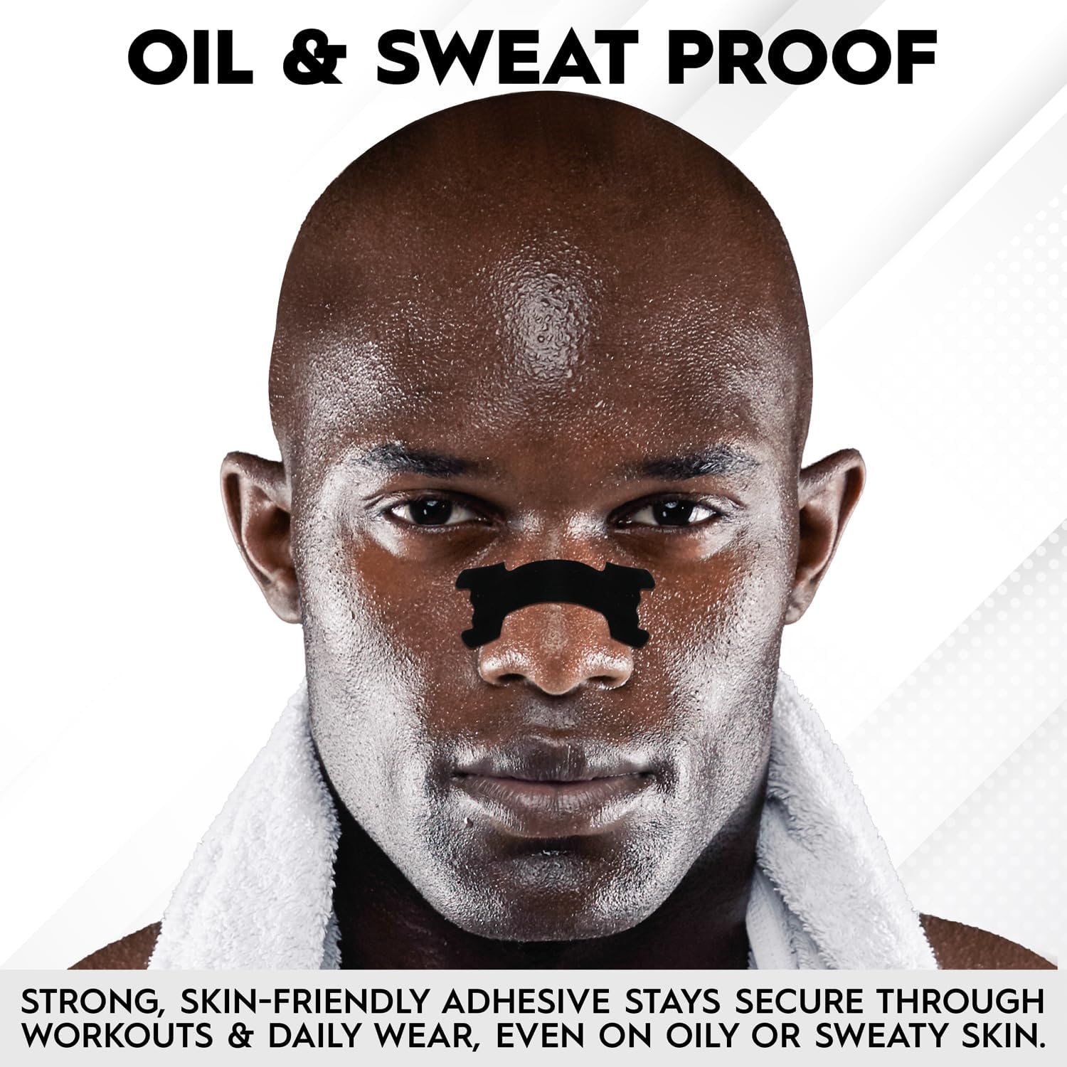 Nose Strips for Breathing (90 Count) – Performance Extra Strength, Oil & Sweat Proof Adhesive – Athletic Nasal Strips for Snoring & Sleep – Wide Body, Universal Fit, Black - Image 4