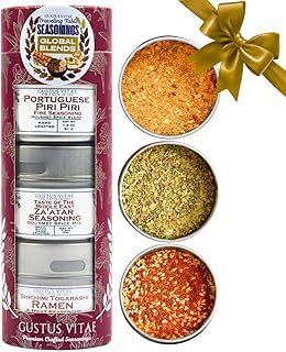 Global Blends: The Traveling Table Seasonings | Gift Packaged Set of 3 Spice Blends | All Natural, Non GMO | Gourmet Infused Spice & Herb Blends | Small Batch, Hand Made World Flavor Seasonings | Made in USA | No Artificial Ingredients, Authentic Flavors | GLP-1 Friendly | Artisanal Seasoning Gift Pack | Sustainably Sourced, Ultra Premium | Gustus Vitae | #551