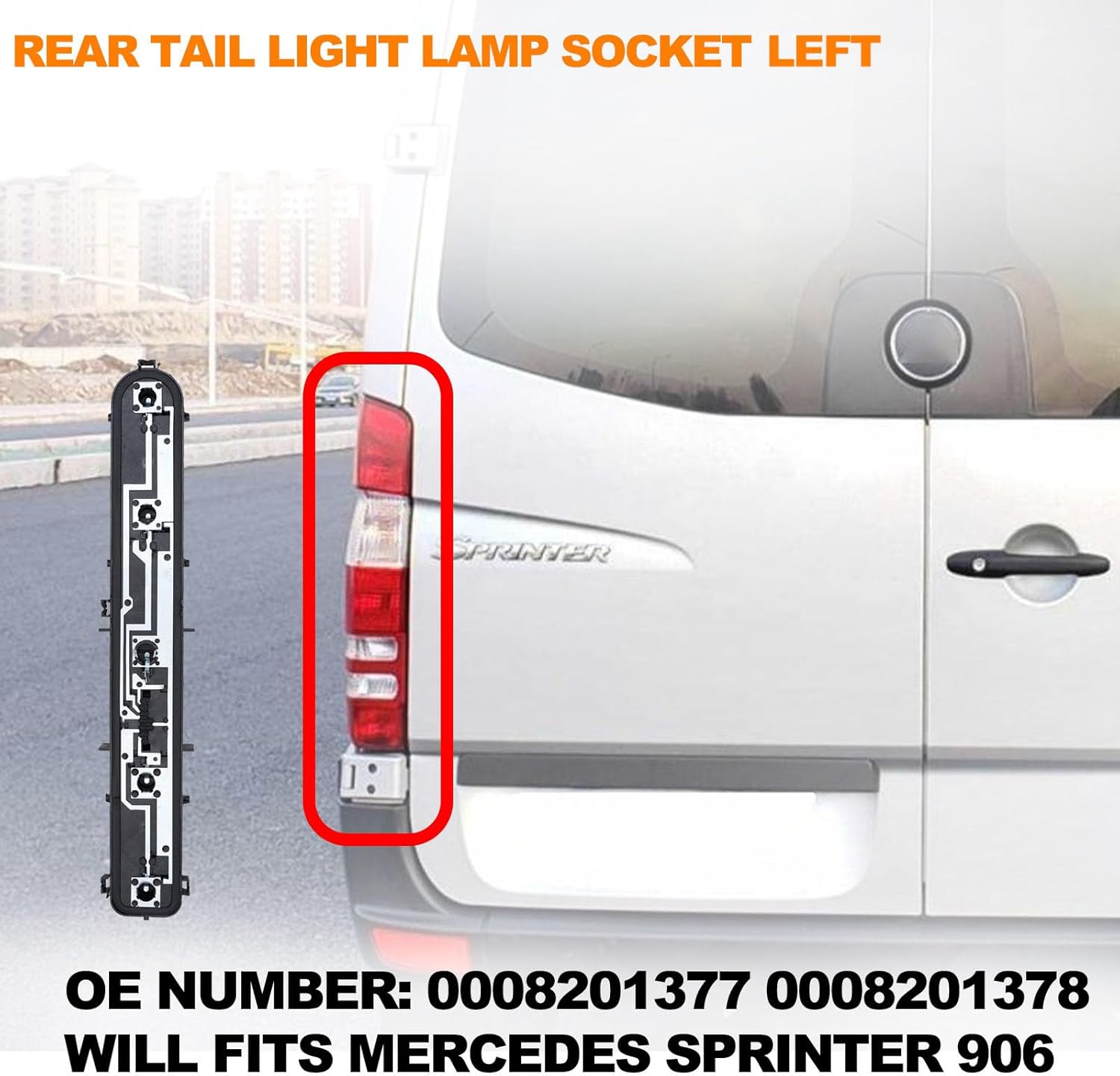 MP&PV Auto Parts Sprinter Circuit Board, Left&Right Automobile Taillight Circuit Board Compatible with Mercedes Van Sprinter W906 2500 3500 2007-2018 OE 0008201378,0008201377 (Left)