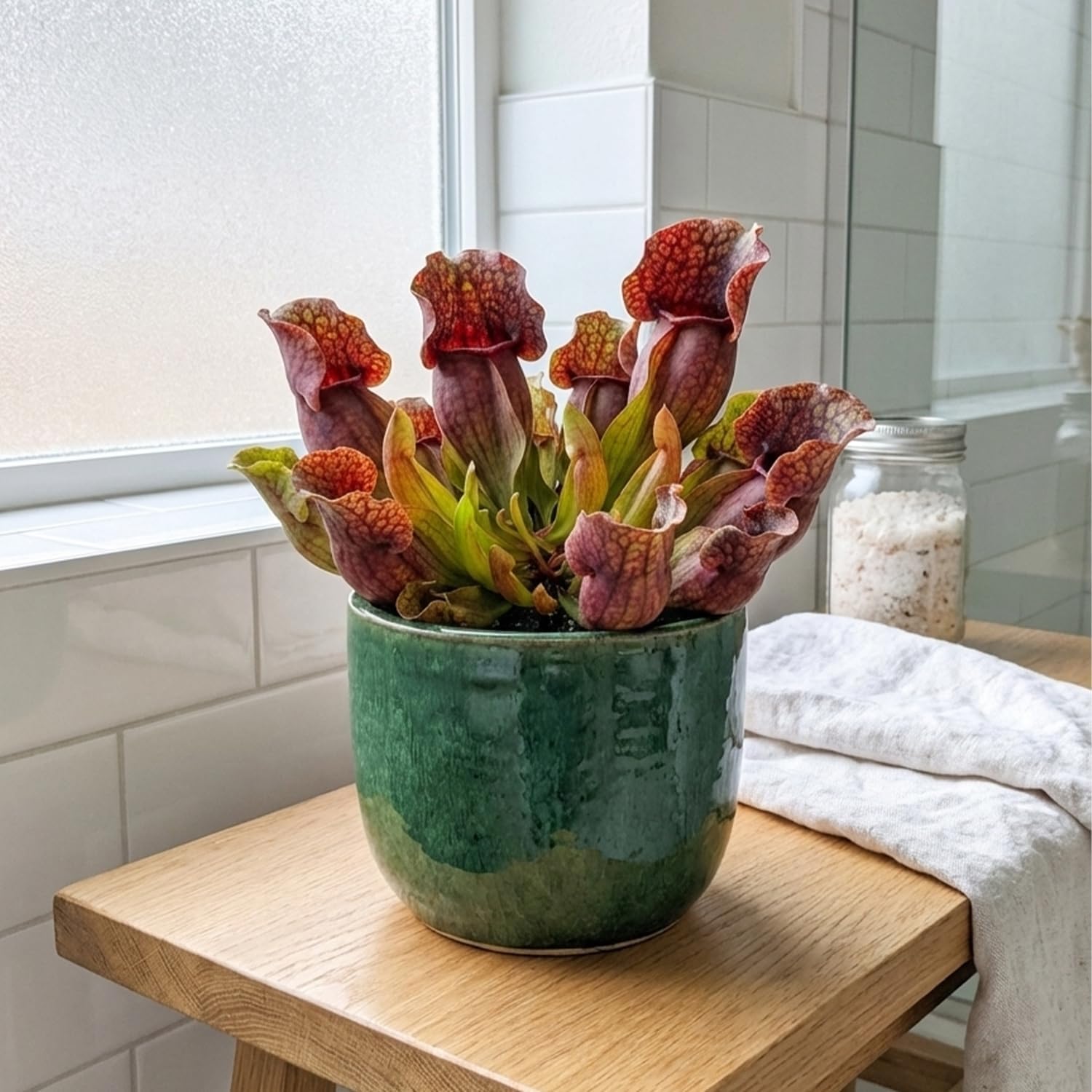 ragnaroc Sarracenia Purpurea SSP. Venosa 2-4" (Purple Pitcher Plant) 2ct – Live Plant for Indoor Outdoor Use, Carnivorous Plants – Live Arrival Guaranteed