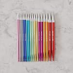 Knit Picks Options Aluminum Interchangeable Circular Knitting Needle Set (Prism) | 9 sizes of 4.75 inch long knitting needles with color-coordinated sizes, includes cables, end caps, and connectors.