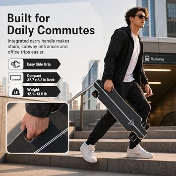 Electric Skateboards, 31 MPH, 700W Power, 30% Climb, Linear Braking 13mile