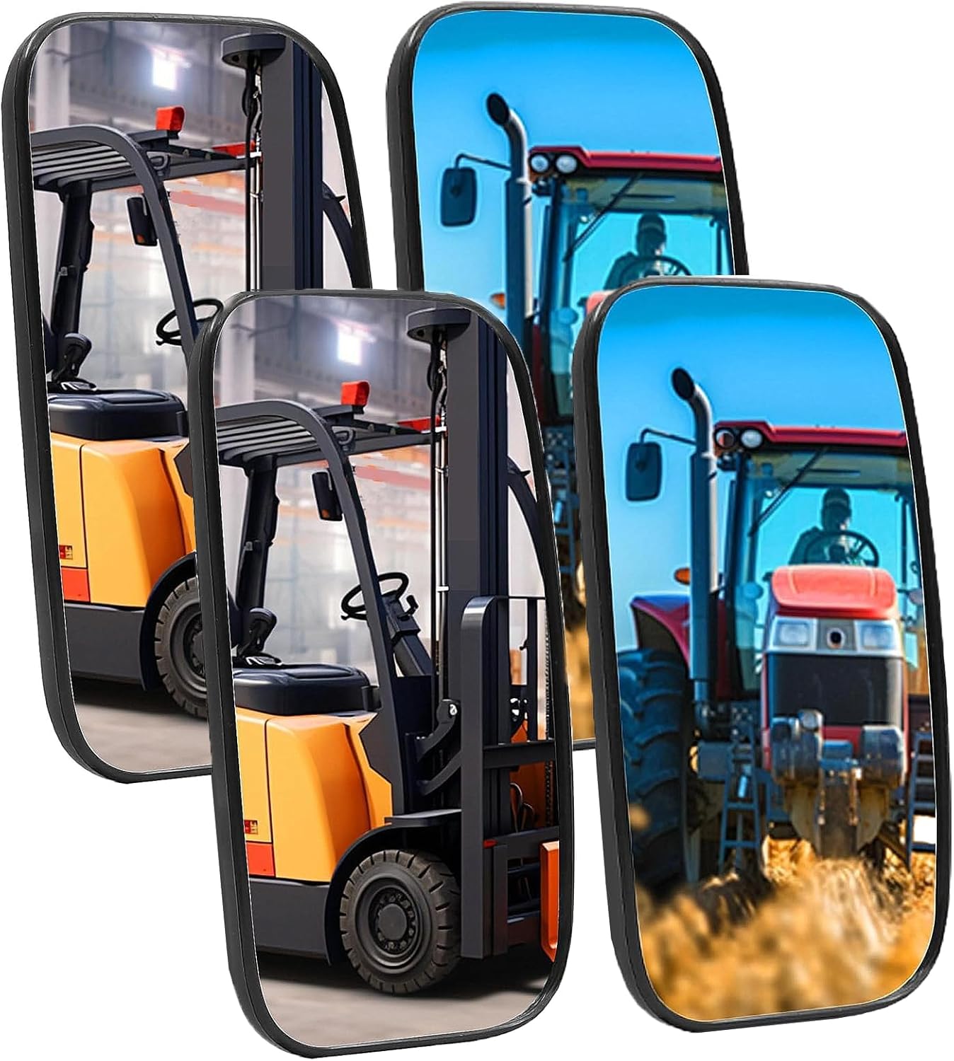 Tractor Mirrors,Forklifts Mirror, Universal Truck Mirror, Rear or Side View Reversing Mirrors 9x5inch 1Pcs