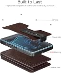 Wallet for men [ Secure & Quick-Access ] RFID Blocking Bifold Slim with Tracker Pocket Pop Up Metal Aluminum Credit Card Holder ID Wndow Money Clip 9-11 Cards 5+ Bills, Gift for Him