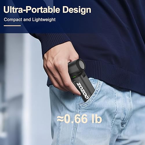 Miniatura 7 de Plumero de aire comprimido, 180000 rpm, potente plumero eléctrico inalámbrico con motor sin escobillas y luz LED, ventilador de polvo recargable de