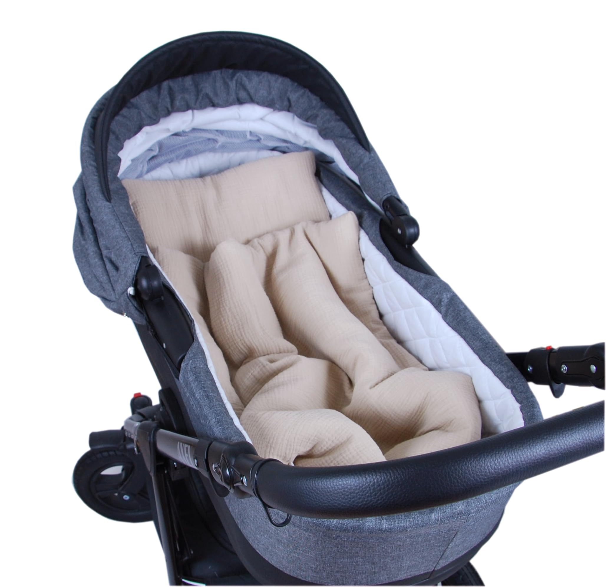 Babylux Babydecke MUSSELIN Kinderwagen Decke 75x60cm Kuscheldecke Stubenwagen MPM (Sand)