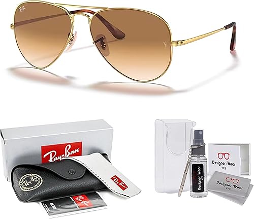 Miniatura 2 de Ray-Ban Aviator Metal II RB3689 - Lentes de sol de aviador para hombre y mujer + paquete con kit de gafas de diseño iWear de cortesía