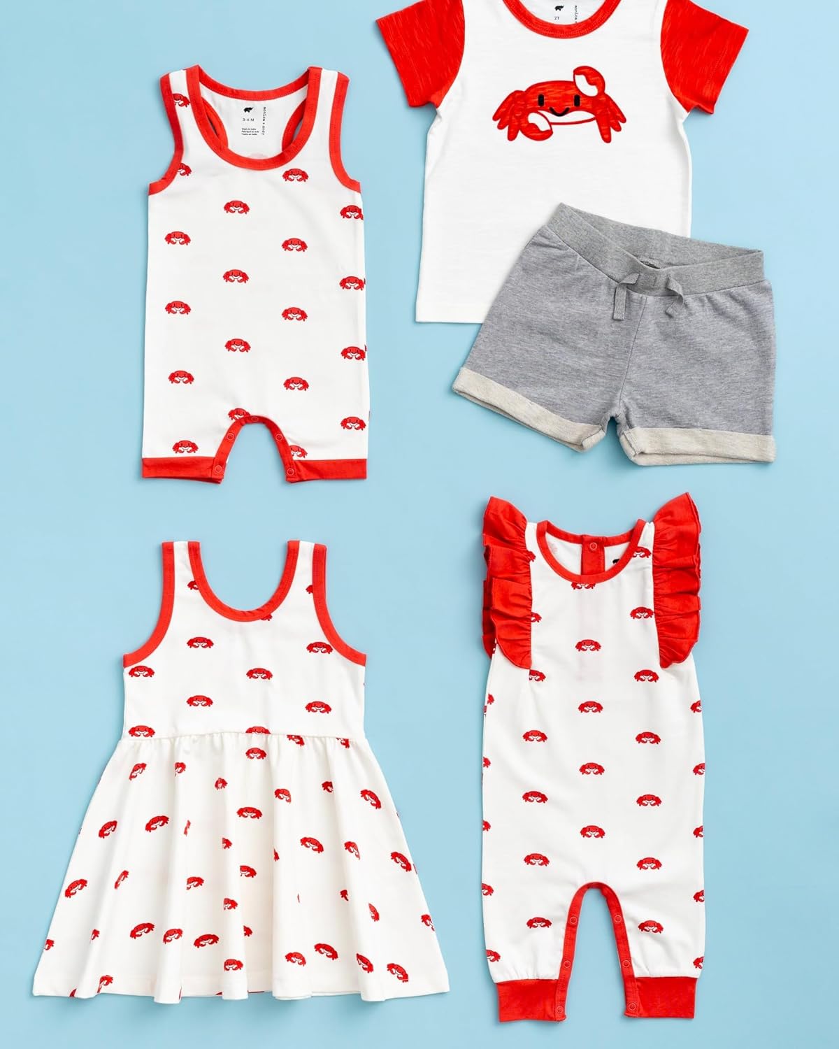 monica + andy Racerback Shortall, 100% Organic Baby Clothes for Boys, Baby Romper, Sizes For Preemie, Newborn & Infant - Image 5