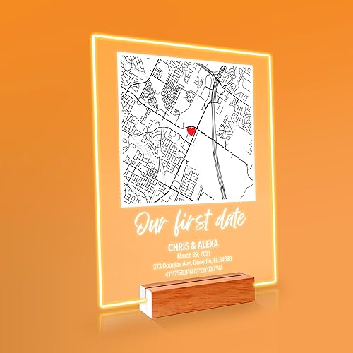 Miniatura 2 de Our First Date Gift - Where It All Began Couples Map Gift for Her Personalized Gift Couples Gift Gifts for Him Where We Met Map Personalized Map