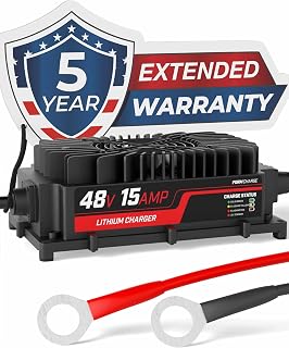 FORM 48V 15A Lithium Golf Cart Charger - Waterproof Design - 58.4 Volt Output - Onboard Smart Charger for Lithium or LiFePO4 Batteries