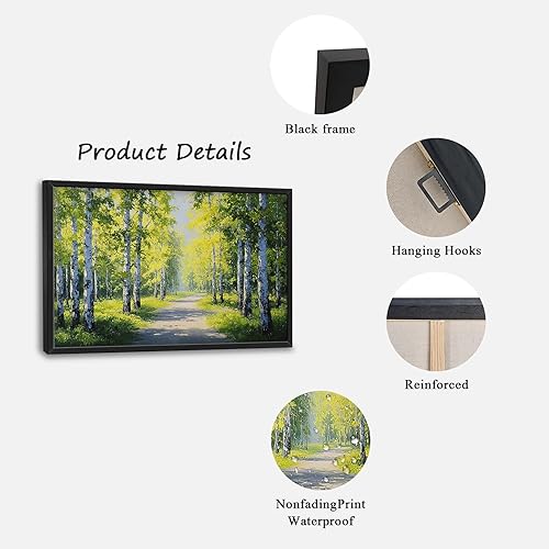 Miniatura 2 de Crekviy Arte de Pared de Árbol de Abedul Grande para Sala de Estar Gran Decoración de Pared de Bosque de Árboles de Abedul Paisaje Natural