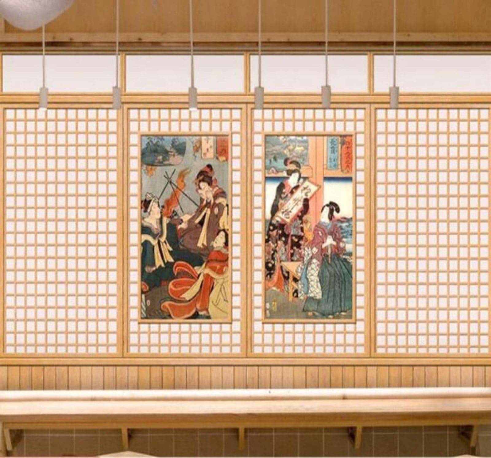 XLMING Creative Woodgrain Checkered People Sushi Restaurant 3D Wallpaper Luxury Home Dining Decor Paste Sofa Living Room The Wall for Bedroom Mural-350cm×256cm