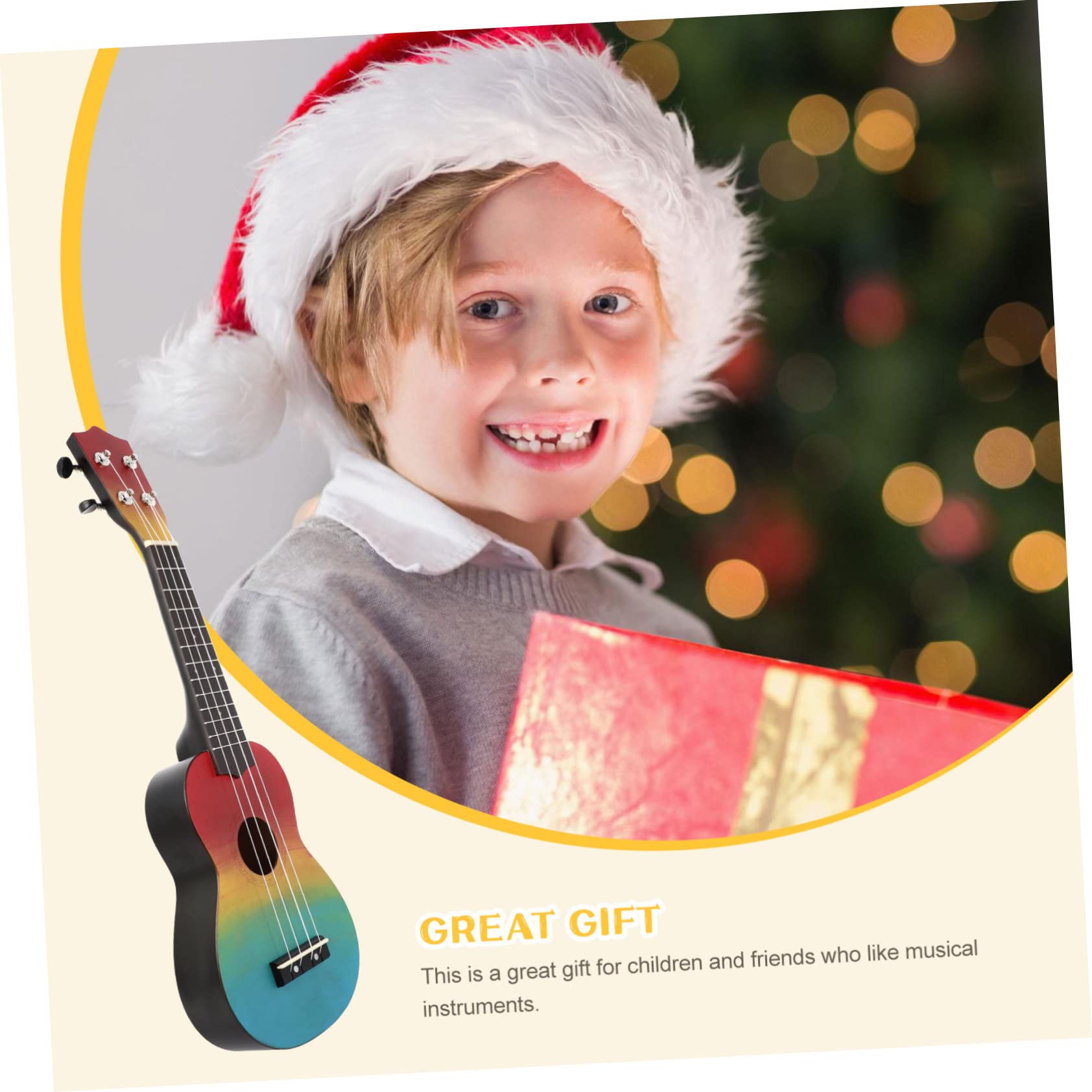 minkissy 21 Zoll Regenbogen Ukulele Satz für Anfänger Handgefertigte Akustik Gitarre mit Rucksack Leicht und Tragbar Musikinstrument für Kinder und Erwachsene