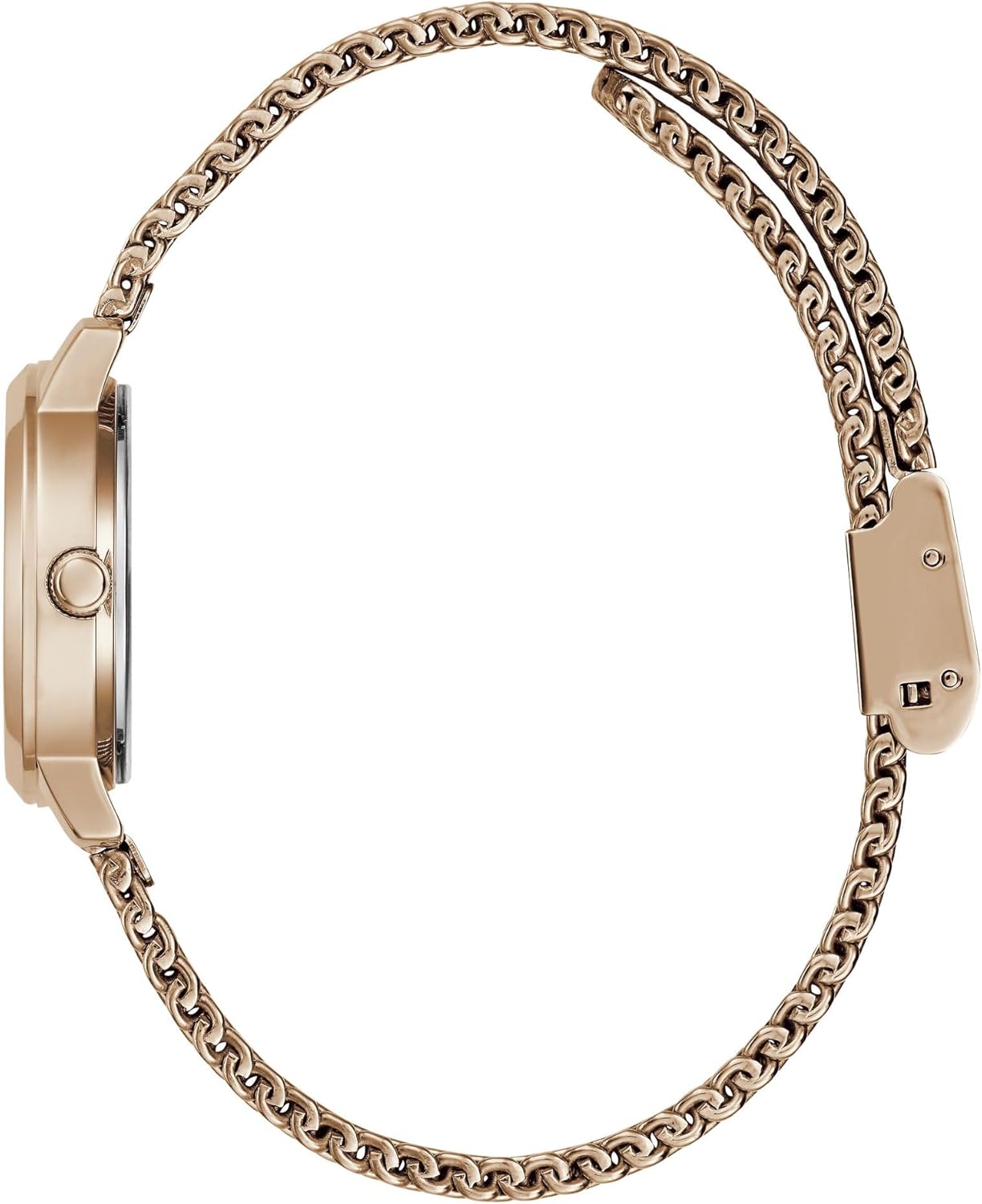 GUESS Rose Gold-Tone Mesh Diamond Analog Watch