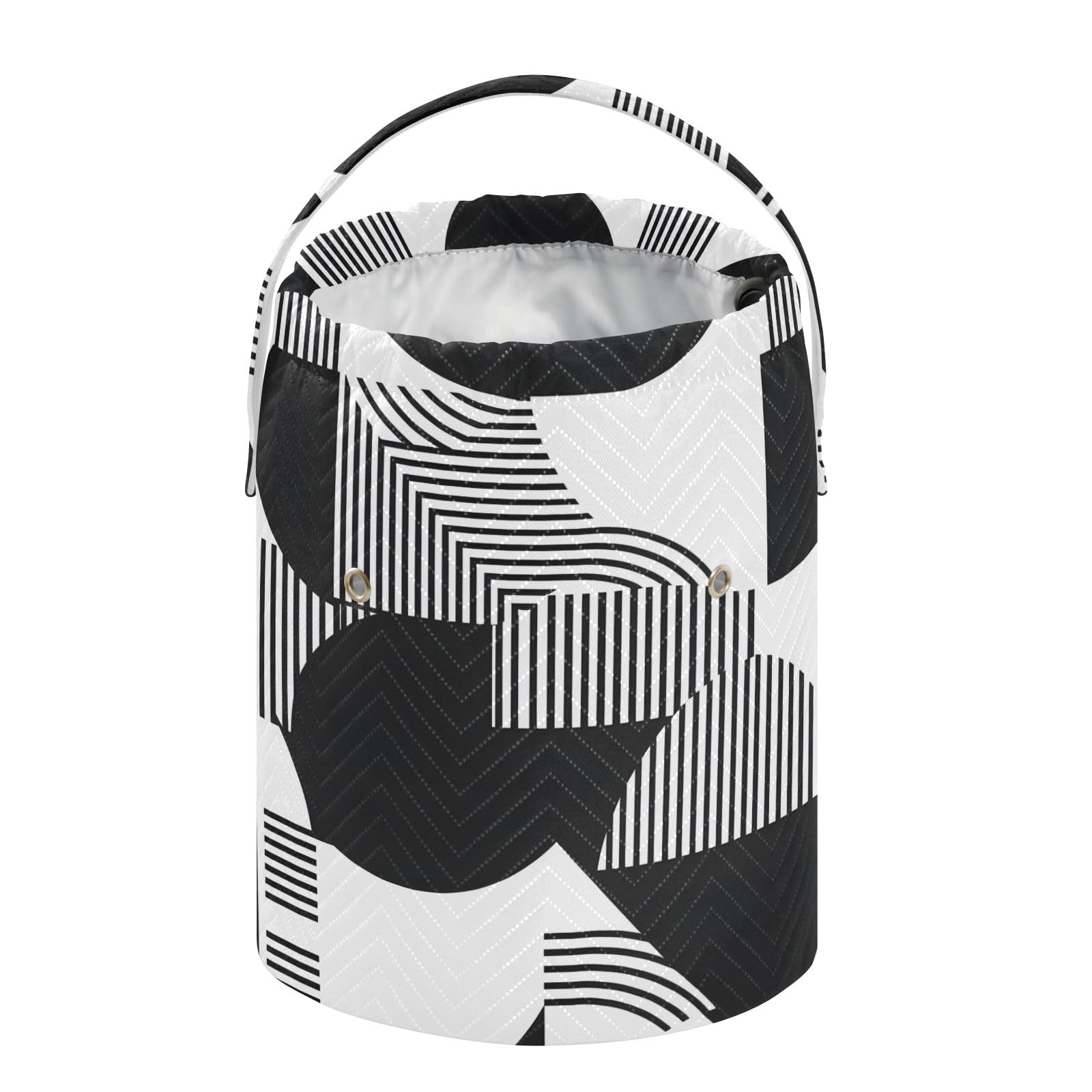 Yarn Storage Bag Small Crochet Bag Knitting Bag Organizer Black White Line Yarn Bags for Crocheting Basket