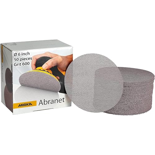 Mirka Abranet 6 Inch Sanding Discs Hook and Loop Mesh 600 Grit