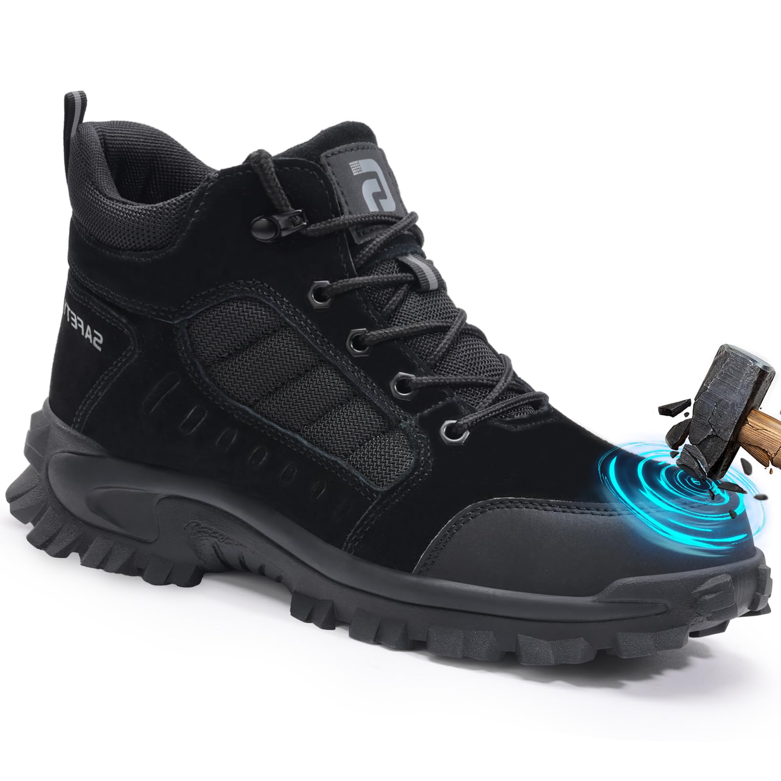 Work Boots for Men Waterproof Steel Toe Shoes for Men Lightweight Steel Toe Boots Comfortable Safety Boot Industrial Construction Boot Work Utility Shoes High Top Indestructible Shoe