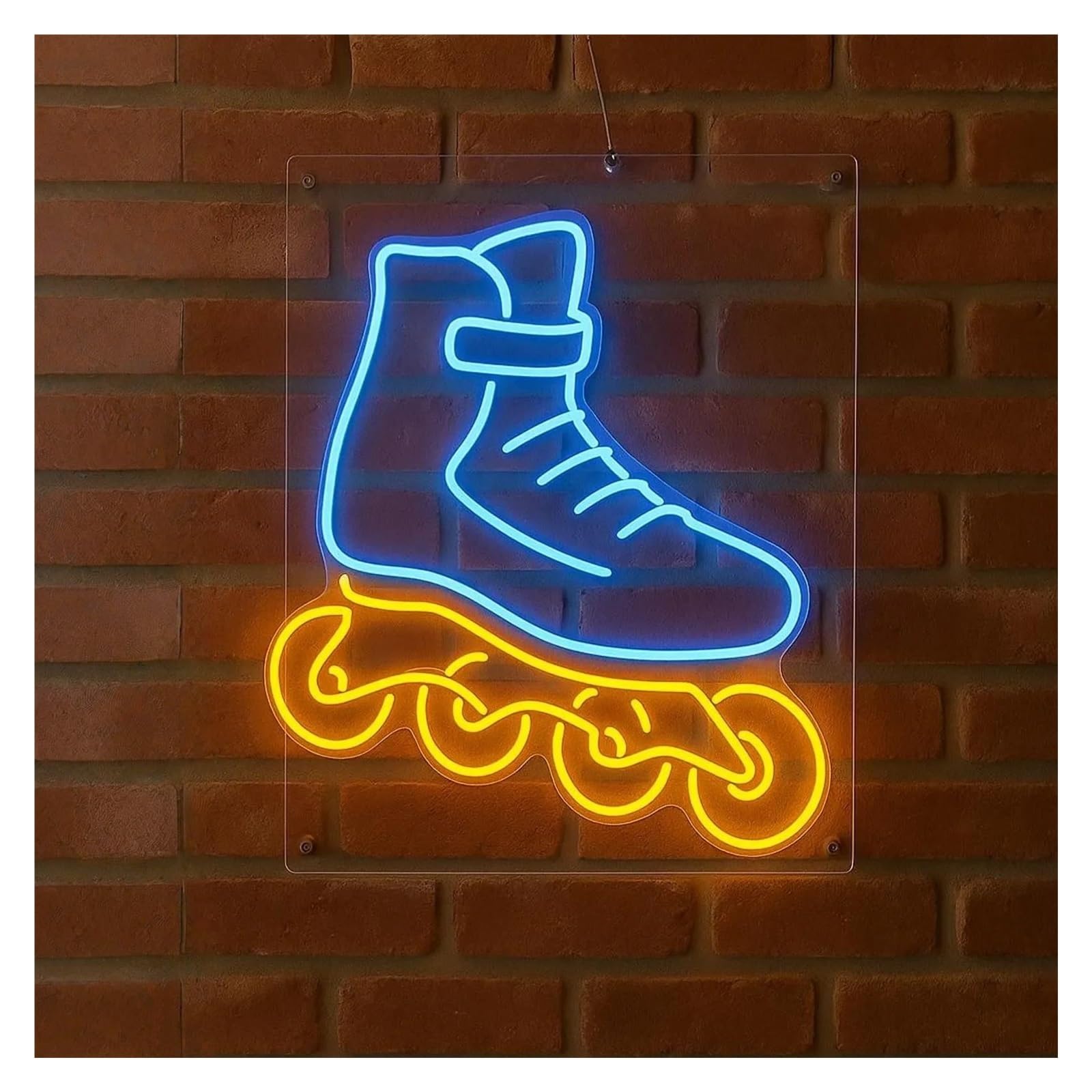 RONGCH Hanging Art Signs Roller Skate Neon Sign Dimmable for Rollersport Business Extreme Sport 80s Aesthetic Room Decor 45cm