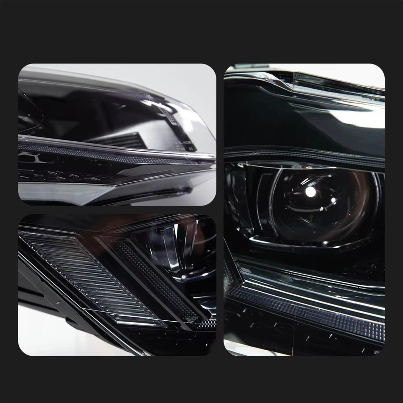 Fari Anteriori Auto Per Per Polo 2019-2022 LED Faro Angel Eye Lens Fari Segnale DRL Accessori automobilistici Car Styling Testa della lampada Faro Proiettore Anteriore(Red All LED)