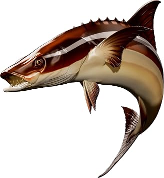 Cobia Beautiful Fish Decal | Fishing Decal for Boat, Car, Vehicle, Truck Etc. | Waterproof Vinyl Sticker | Many Sizes & Styles Available | 12" to 40" by Digital Fish Art Small, Position 6R