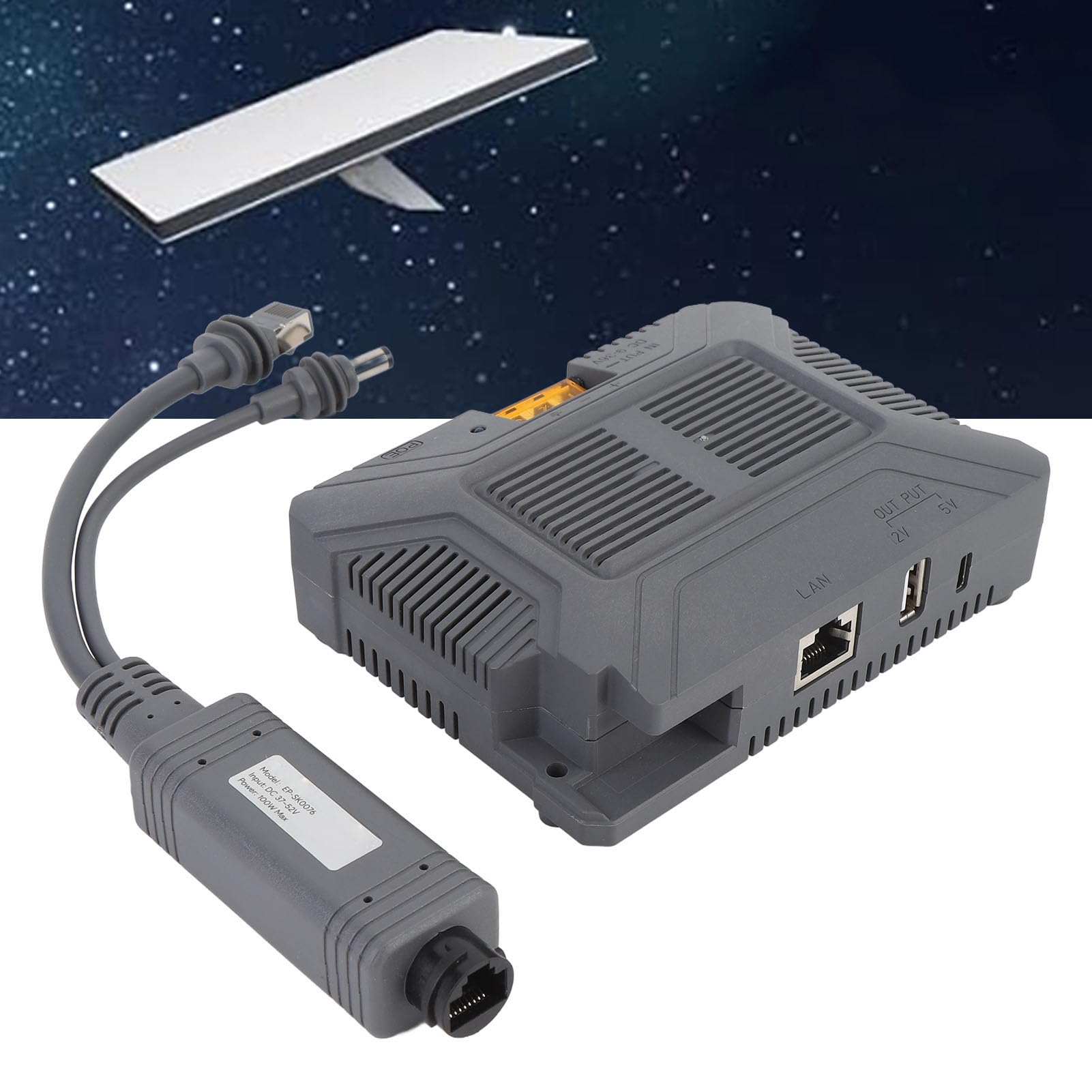 Injecteur PoE 5 en 1, ABS Durable pour Mini Kit d'antenne Satellite Internet, Puissance de Sortie 150 W, Connexion Haut Débit pour Une Intégration Flexible d'appareils