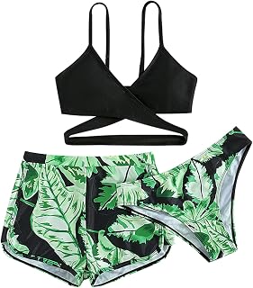 Girl Swimsuit Tankini Swim Set 3 Pieces Bathing Suit Bikini Beach Sport UPF 50+ Rashguard Set