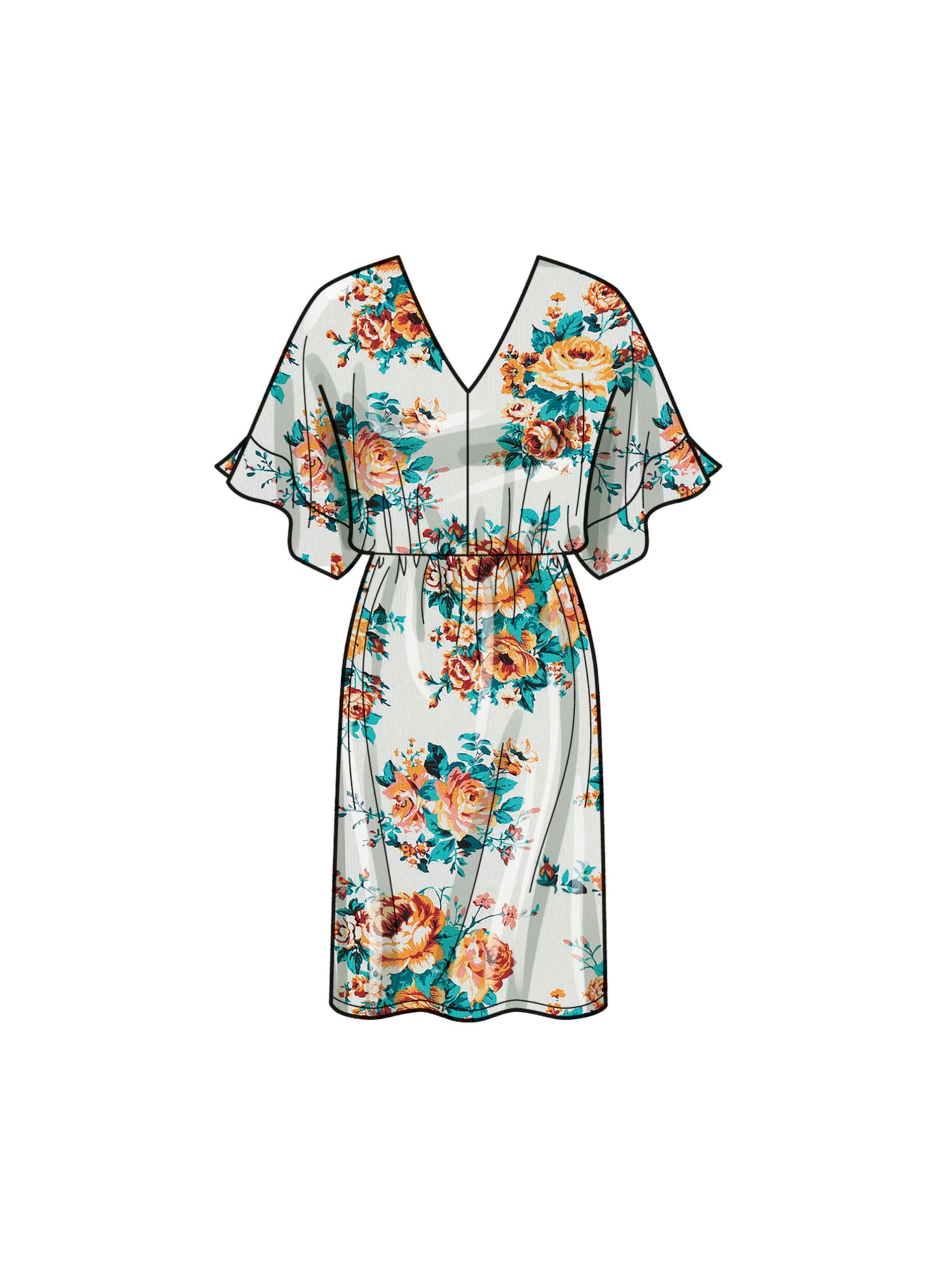 Simplicity SS9848K5 - Cartamodello Abito Vintage Anni '60, Taglie 8-16 (S-M-L), Tubino Senza Maniche Con Fiocco