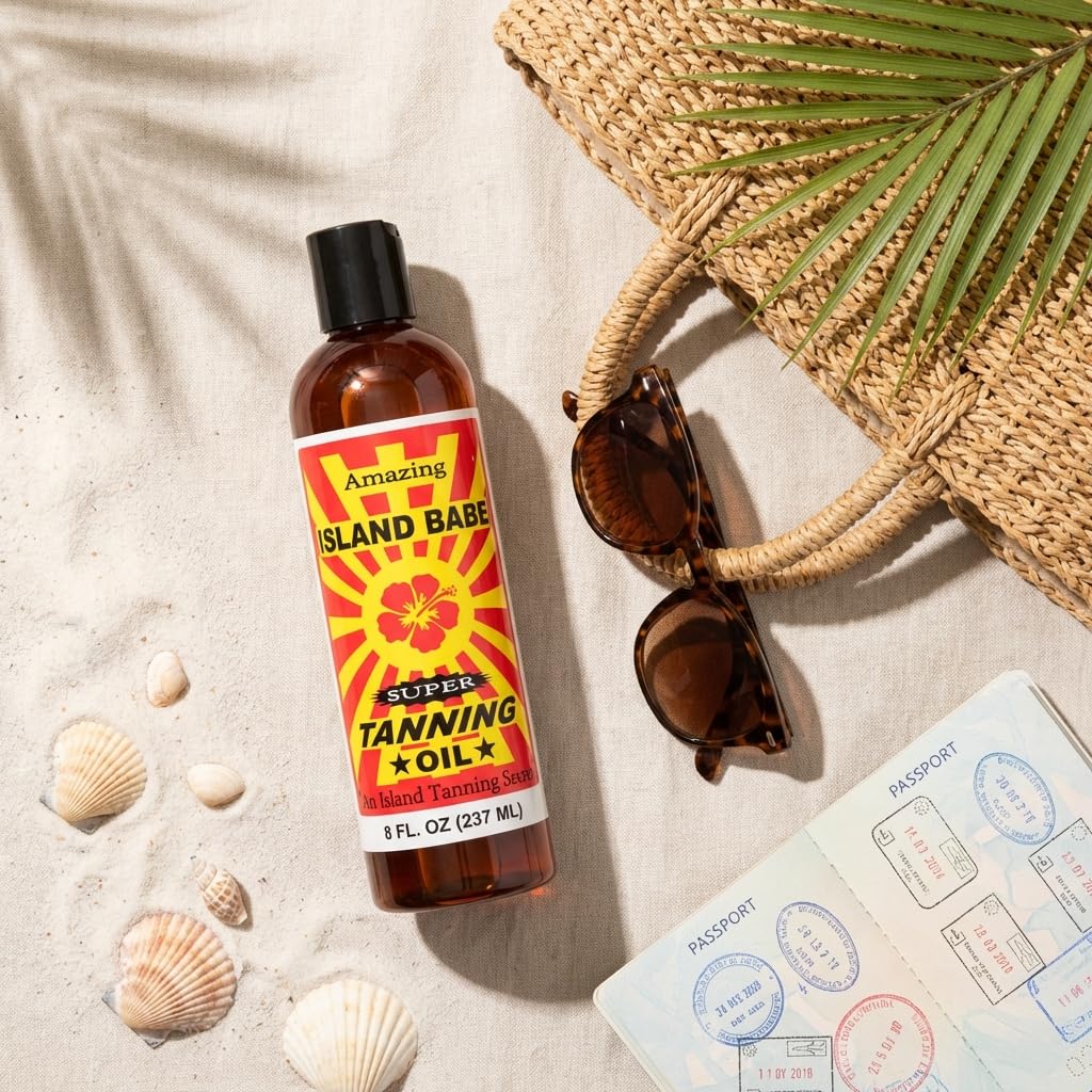 Island Babe Tanning Oil Original – 8 oz | Fast-Absorbing Moisturizing Sun Oil | Natural Oil Blend | Made in Texas