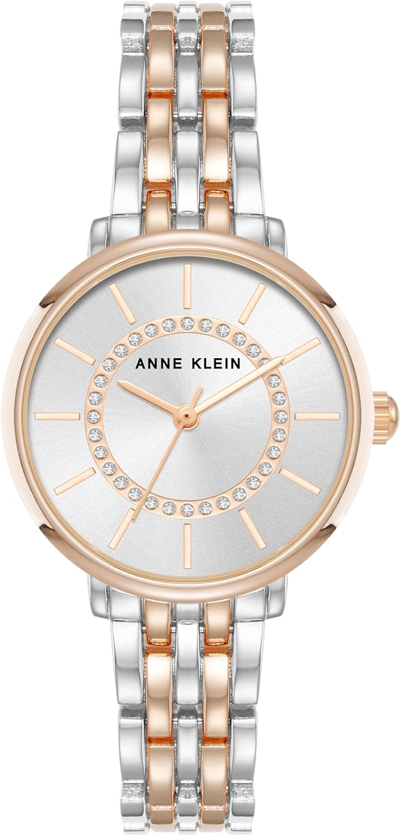 Anne Klein Reloj de pulsera con detalles de purpurina para mujer