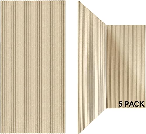 Paquete de 5 paneles acústicos, paneles acústicos de pared de 48 x 24 x 0.4 pulgadas, mejores paneles insonorizados que la espuma, paneles a prueba