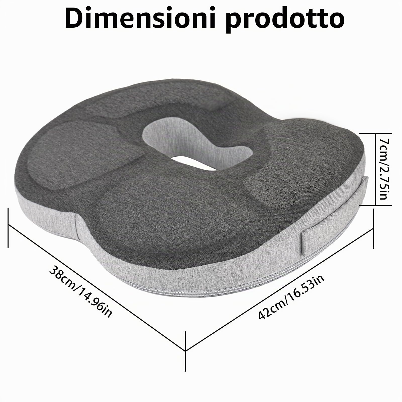 Cuscino da seduta per emorroidi, anello di seduta, cuscino per emorroidi, per alleviare efficacemente emorroidi, prostata, sciatica e mal di schiena, ideale per ufficio, auto e sedia a rotelle