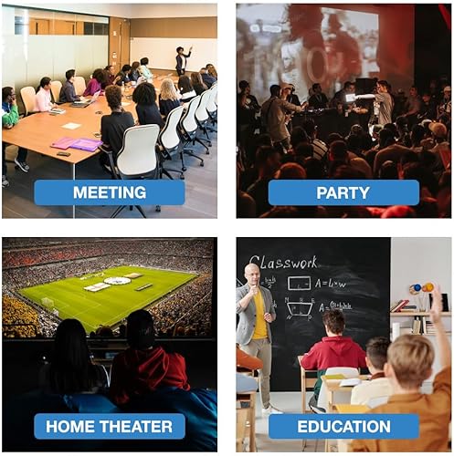 Miniatura 6 de Japard Pantalla de proyector de 250 pulgadas para exteriores, 4K Full HD 3D 169, material de lona de proyección de doble cara, plegable, portátil,