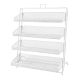 4 Tiers Retail Display Stand, Retail Candy Display Rack, Chip Rack Display Stand, Snack Organizer, Countertop Display Candy Snacks Rack, Snack Shelf for Stores, Office, Bakery, Supremarket (White)