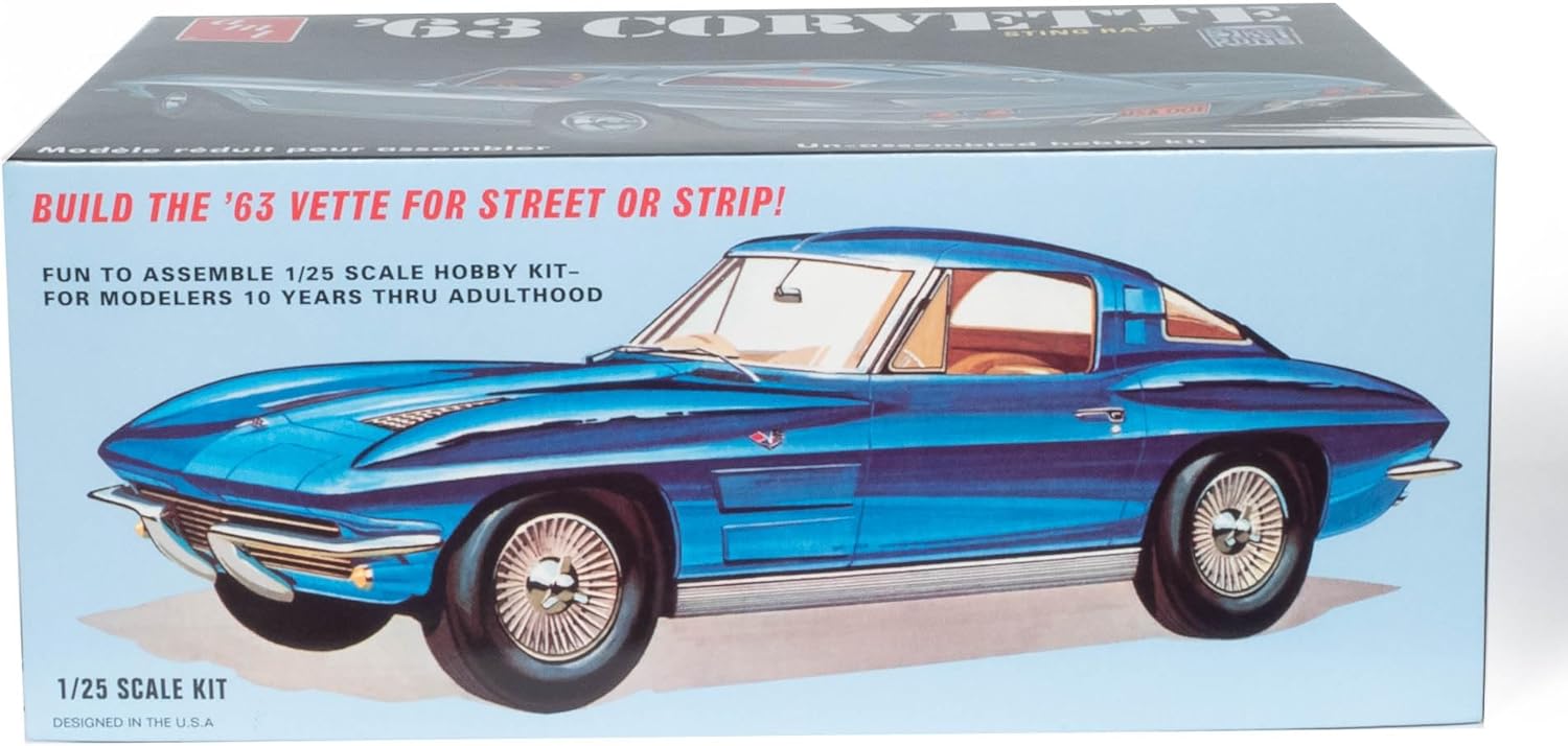 AMT 1963 Chevy Corvette 1:25 Scale Model kit - Image 3