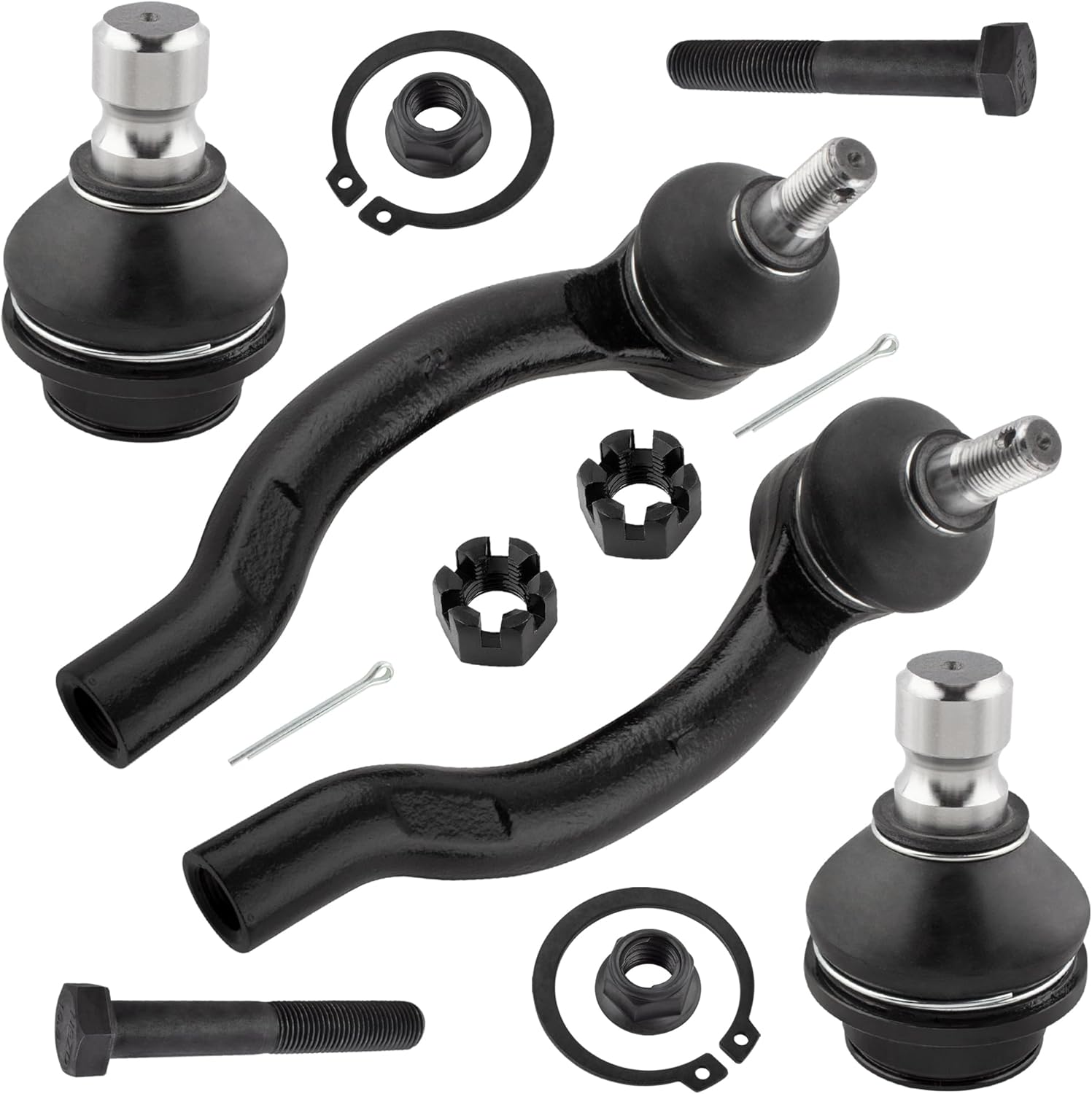 Front Lower Ball Joints Front Outer Tie Rod End Suspension Kit Fit For Nissan Frontier 2005-2019, For Nissan Pathfinder 2005-2012, For Nissan Xterra 2005-15 Replace# K80647 ES800048 ES800108