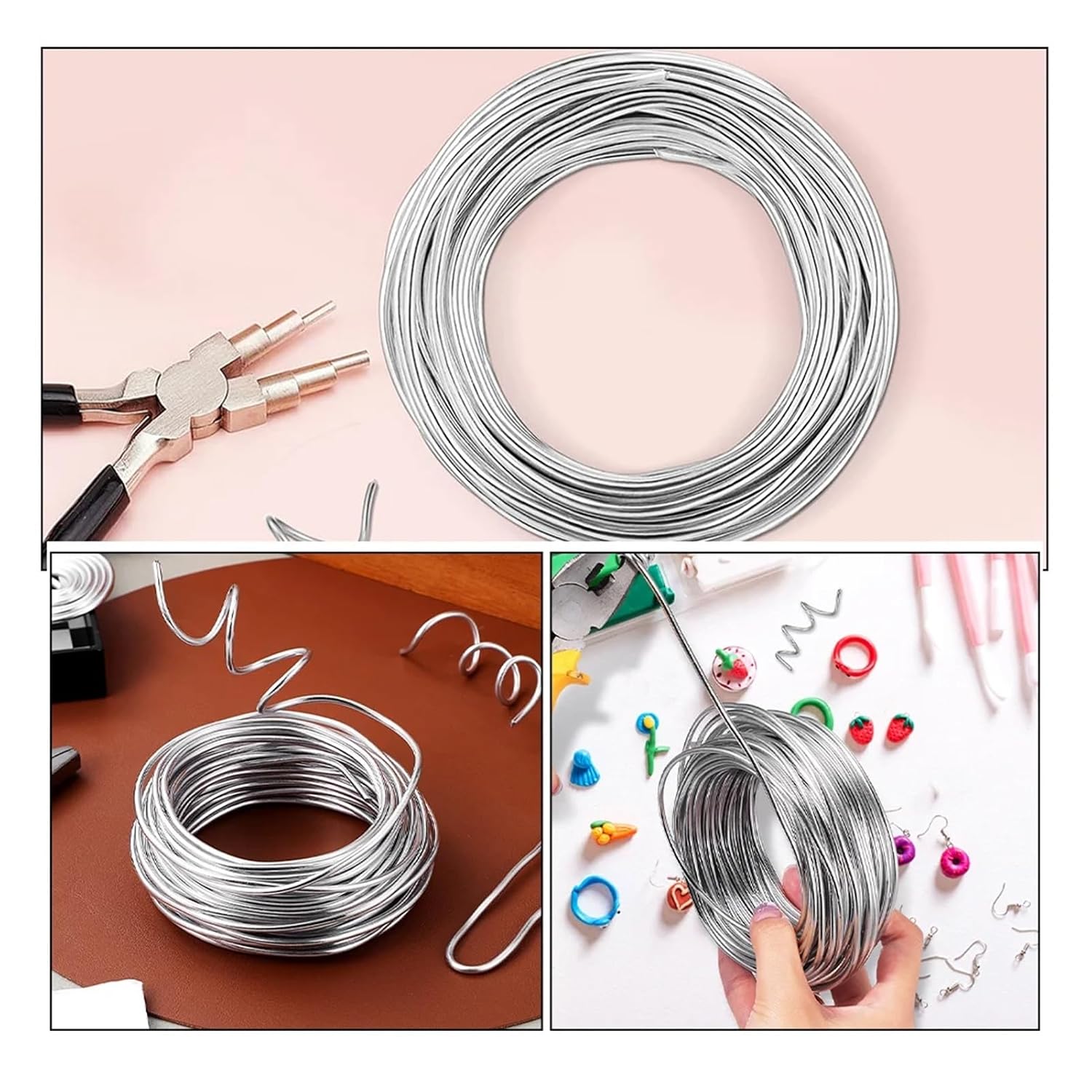 20-Meter 3.0Mm Soft Aluminum Wire Silver Bendable Roll for Floral Arrangement Wreath Making Jewelry Crafting Sculpting DIY Art