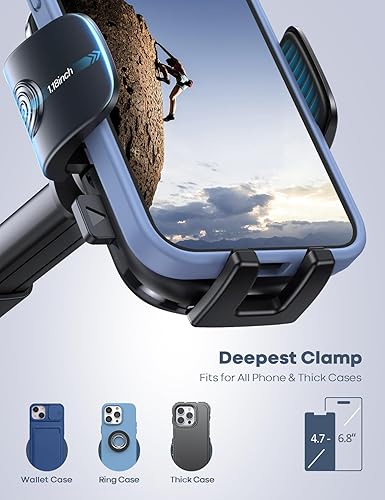 Miniatura 2 de Lamicall Soporte de teléfono para automóvil  Ventosa de grado militar más fuerte Soporte de teléfono con rotación de 360 para tu coche, liberación