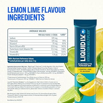 Liquid I.V. Hydration Multiplier Electrolyte Mix, Lemon Lime, 24 Sticks