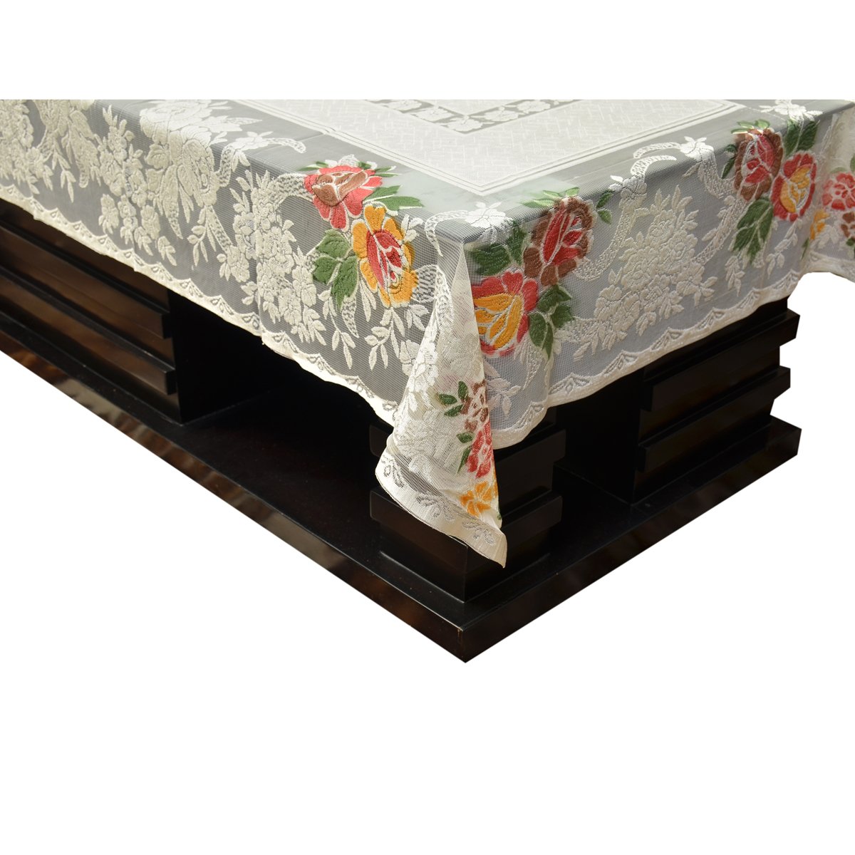 Kuber Industries Cotton 4 Seater Centre Table Cover - Cream (NewEXCTC047)