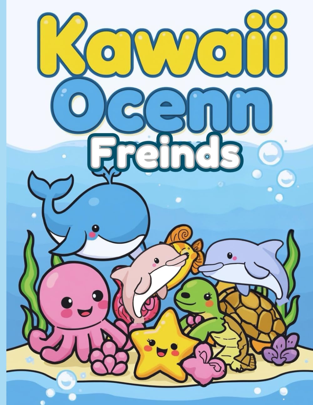 Kawaii Ocean Friends: Cute Sea Buddies for Happy & Relaxing Coloring Fun for Those Who Love Ocean Animals, Sea Life, and Marine Creatures