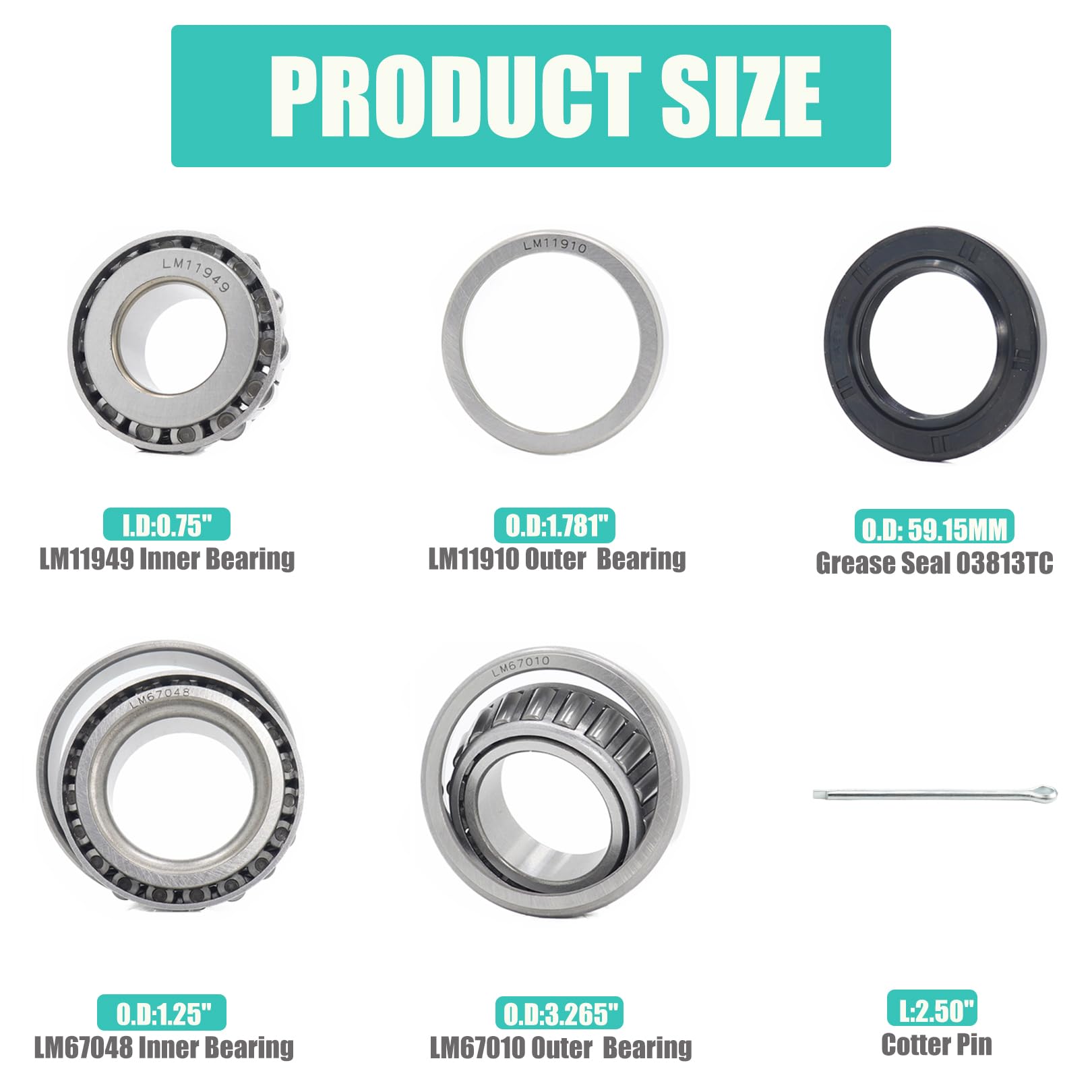 Tapered Roller Bearing Kit - Trailer Wheel Hub -2
