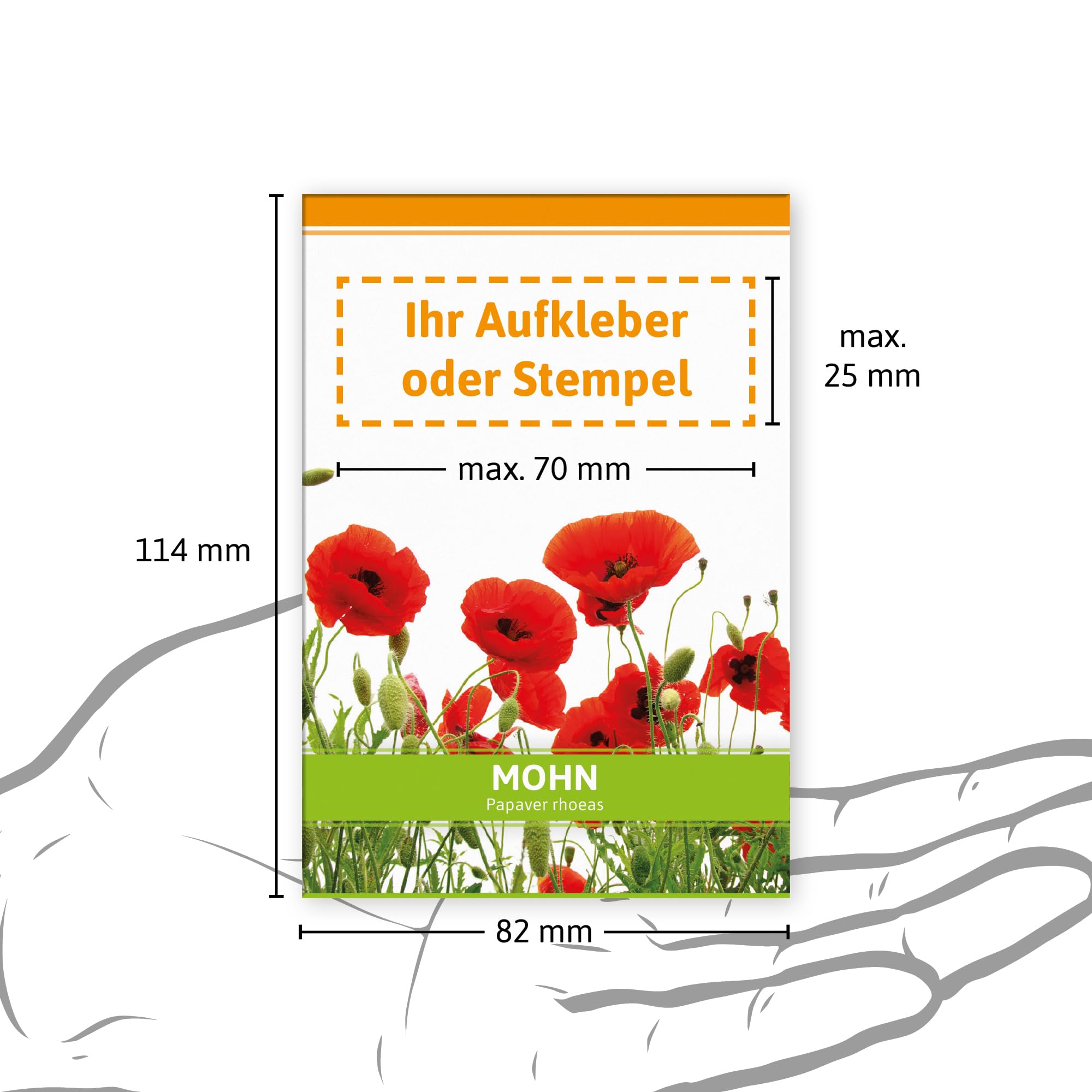 FLORTUS Mohnsamen als Gastgeschenke (100 Stück) | Blumensamen als Dankeschön Geschenke, Mitgebsel & Werbegeschenke | Wildblumensamen bienenfreundlich
