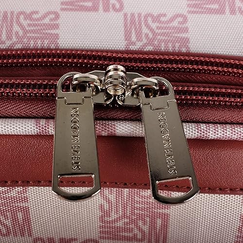 Miniatura 8 de Steve Madden Equipaje de diseñador, Chalet Rosa, Juego de maleta giratoria ligera expandible de 3 piezas - Juego de viaje