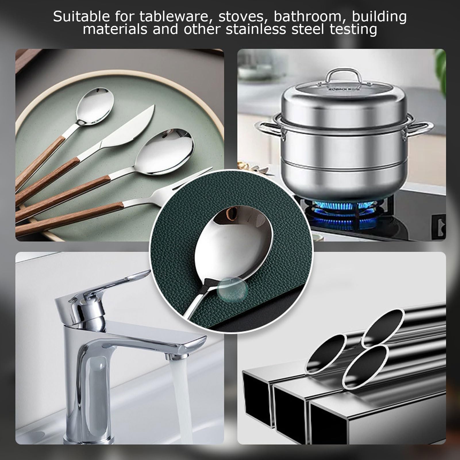 Tester de acero inoxidable Solución de ácido rápido | 12 ml de agente líquido fácil de usar con resultados de precisión para la clasificación de Kit de prueba de metal ideal para cocinas de hoga