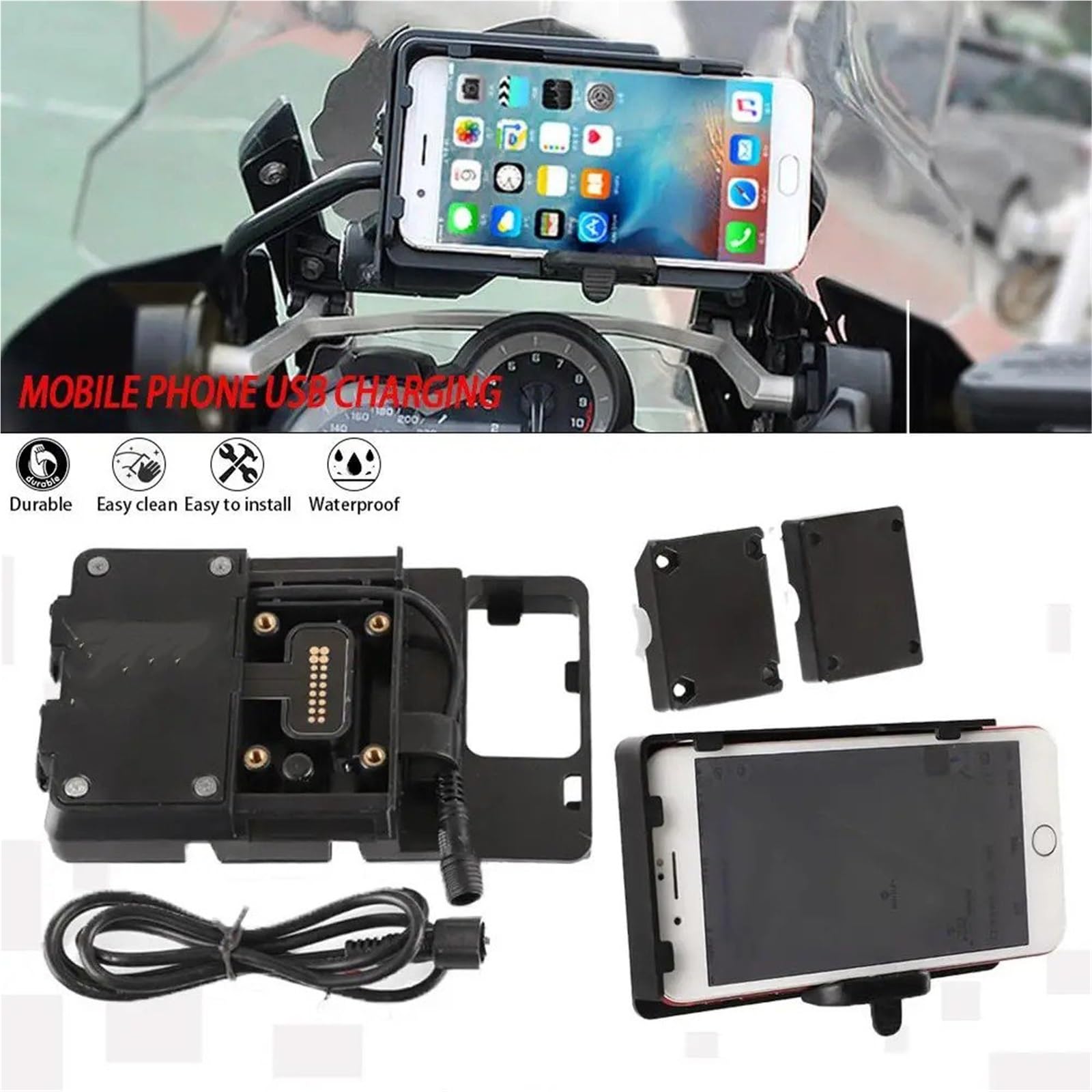 Porta Cellulare Moto Per BMW R1250GS ADV R1200GS F850GS F750GS F700GS F800GS F900XR F900R S1000XR Caricabatterie Wireless Supporto Per Cellulare Con Navigazione USB