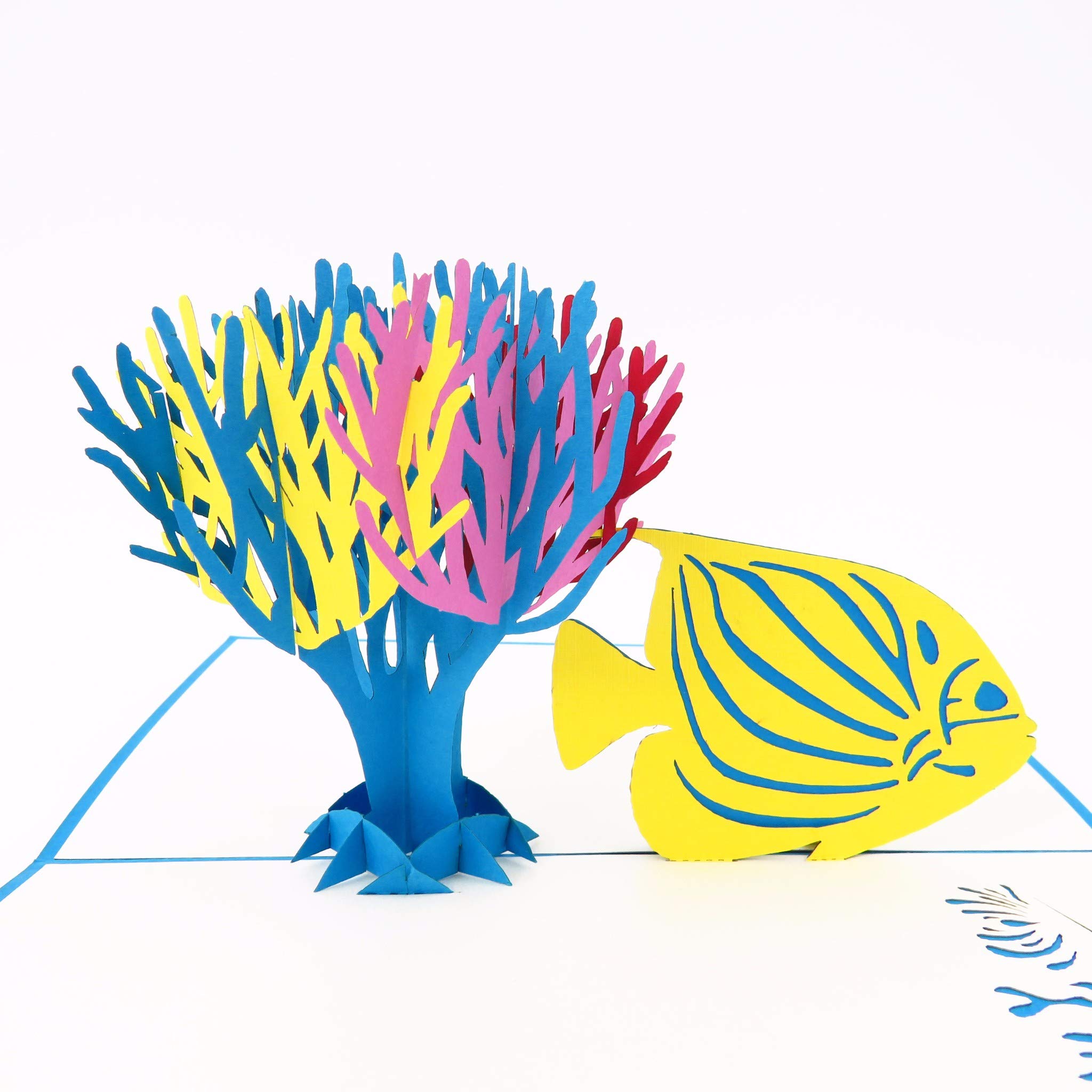 Aquarium Pop Up Karte, 3D Fisch Geburtstagskarte, Koralle Grußkarten, Geburtstagskarten für Kinder, Tochter Geburtstagskarten, Geburtstagskarte für Sohn